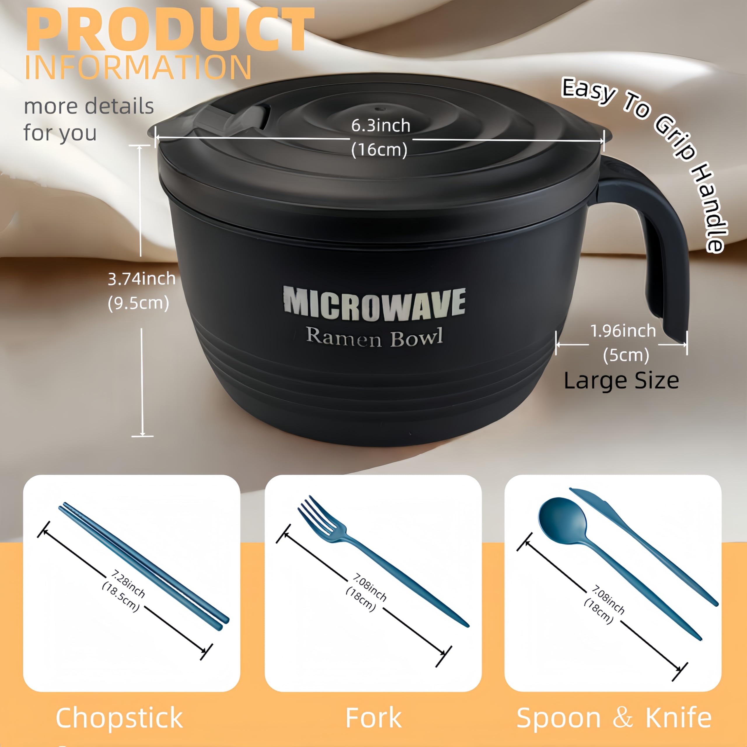 Layron large ramen bowl with side handle for easy lifting.
