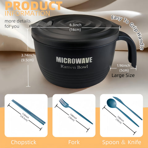 Layron large ramen bowl with side handle for easy lifting.