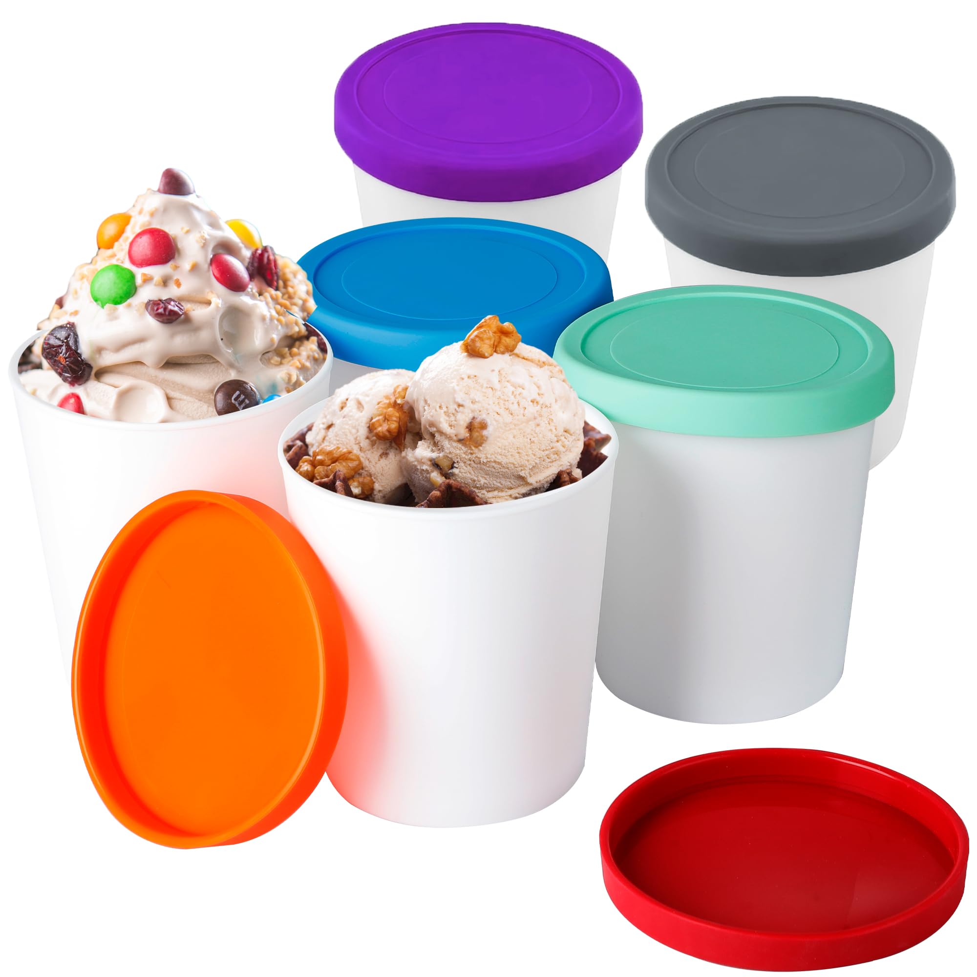 LayYun mini ice cream containers six-pack for convenient home freezing.