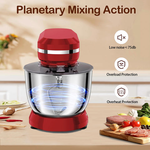 LAZMOQUSA 5.5-quart bowl handles large batches for family baking sessions.