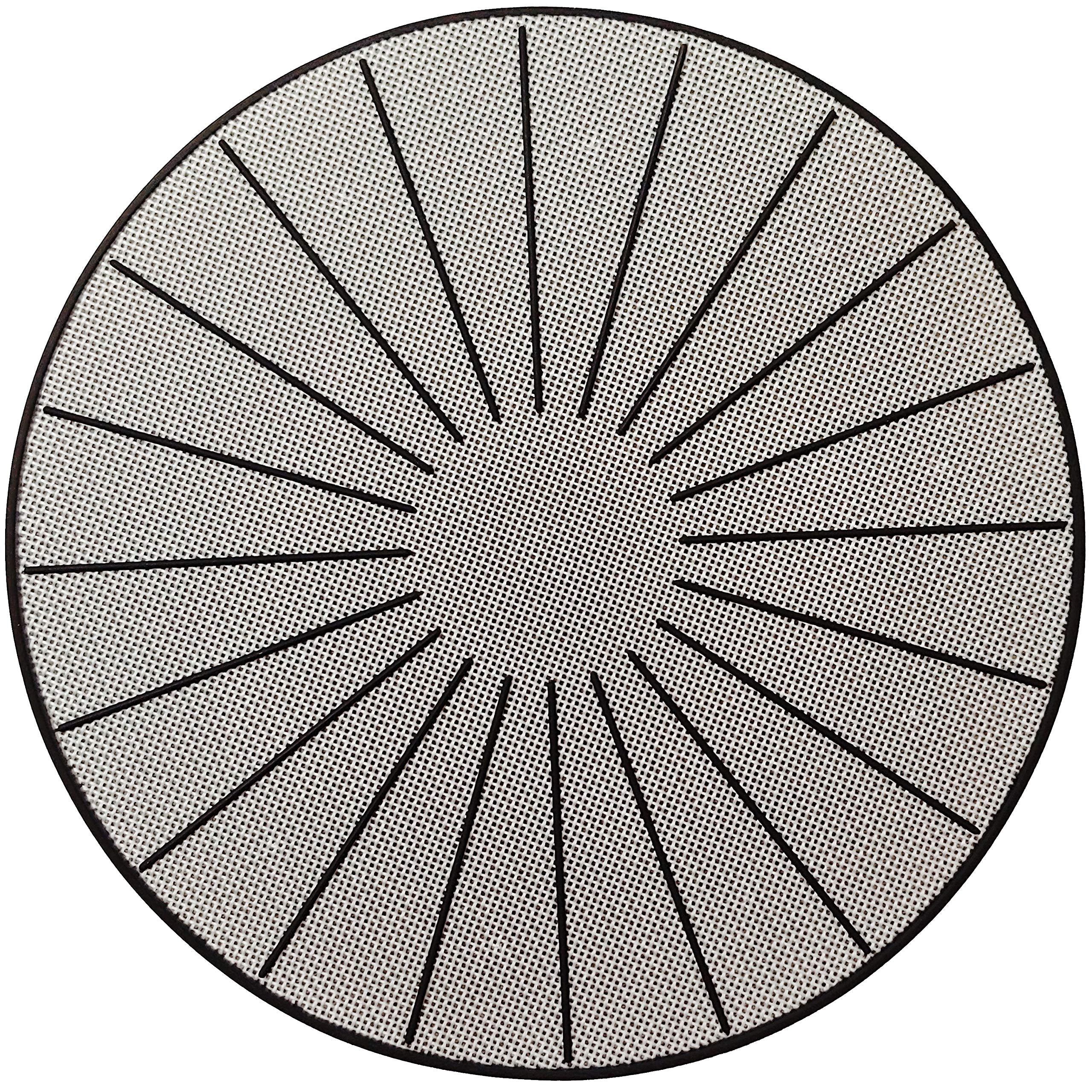 Lazy K induction mat on stovetop providing surface protection and non-slip stability during cooking.