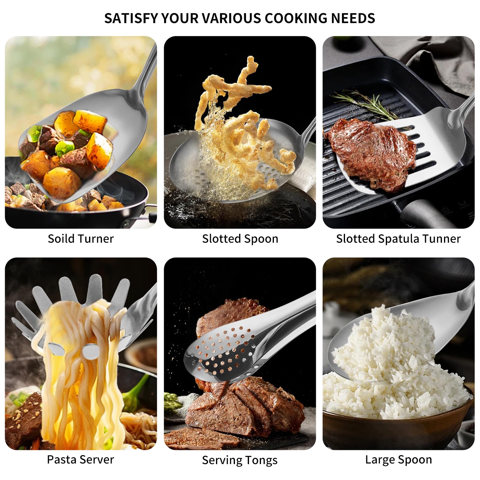 Curved design adds stylish flair to Lazycorner stainless steel utensils
