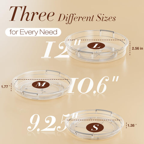 LazySpin three-sizes offer flexible fits for cabinets, fridges, and counters