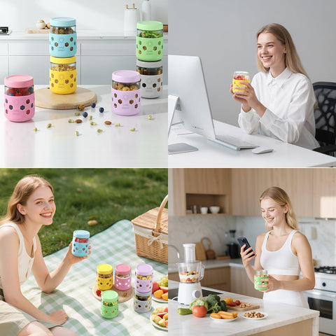 Lazyshine stackable jars save fridge and pantry space.