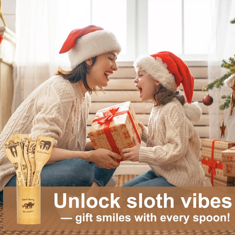 LBCIGOR engraved-sloth design bamboo spoons add character to kitchens.