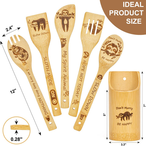LBCIGOR slotted-spatula bamboo-sloth ideal for flipping and sautéing.