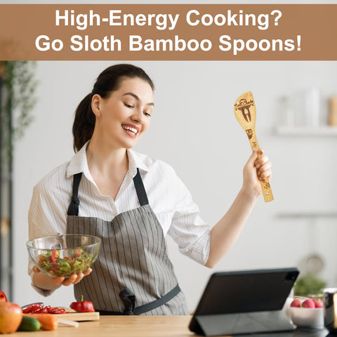 LBCIGOR soup-spoon bamboo-sloth comfortable stirring and tasting.