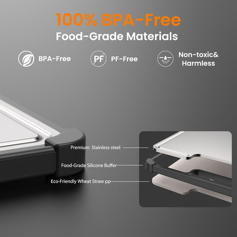 LBD premium 316 stainless steel cutting board dual sided eco side for vegetables