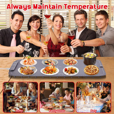 LBOLHZO portable warmer works on heat-resistant surfaces for versatile serving setups.
