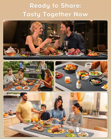 LBOLHZO warming mat supports various tableware types for versatile use.