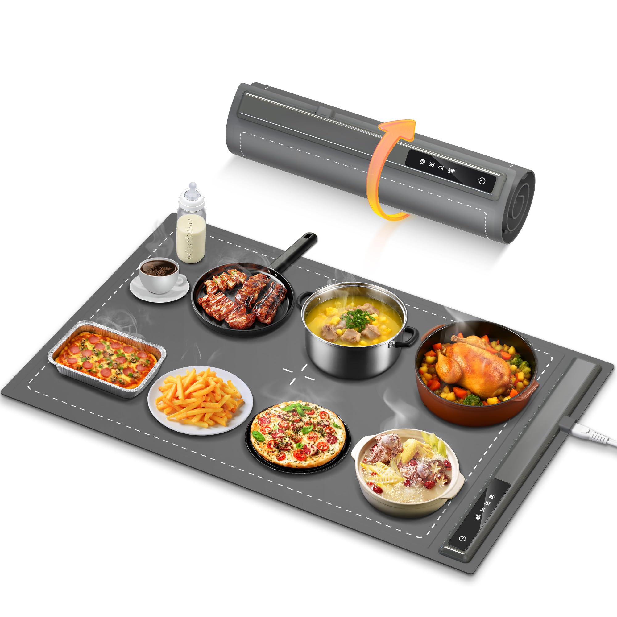 LBOLHZO warming mat top view highlighting full-surface heating for even buffet service