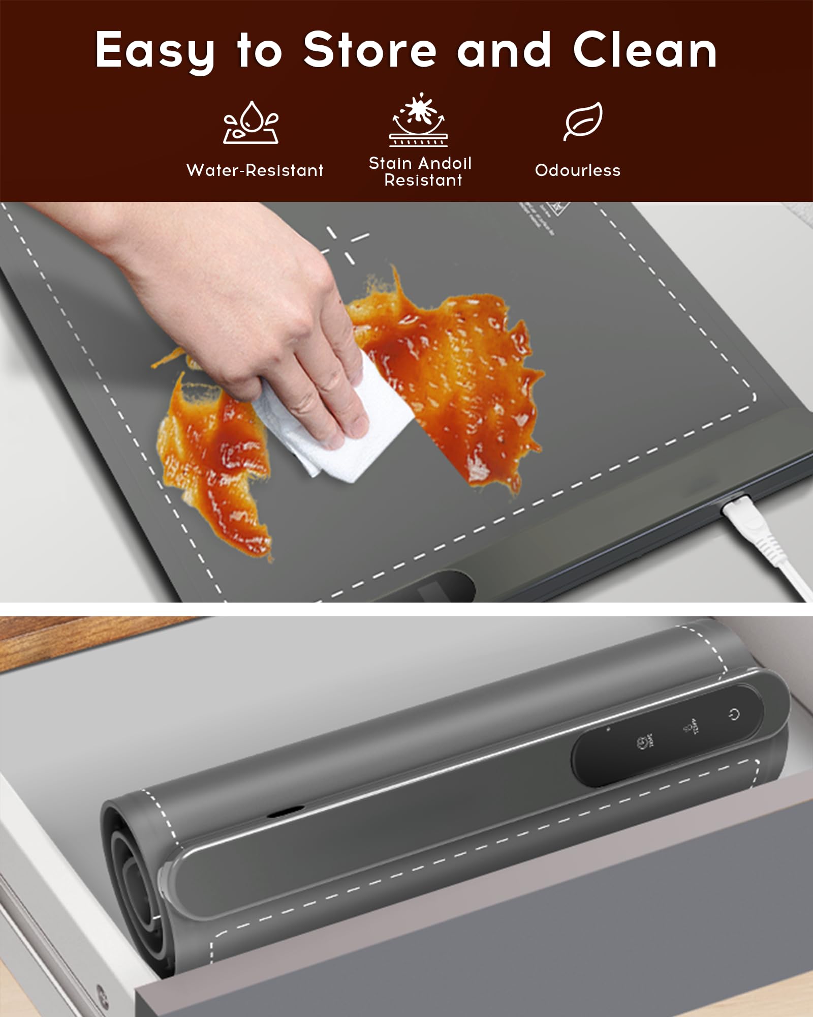 LBOLHZO warming mat is waterproof and stain-proof for easy cleaning