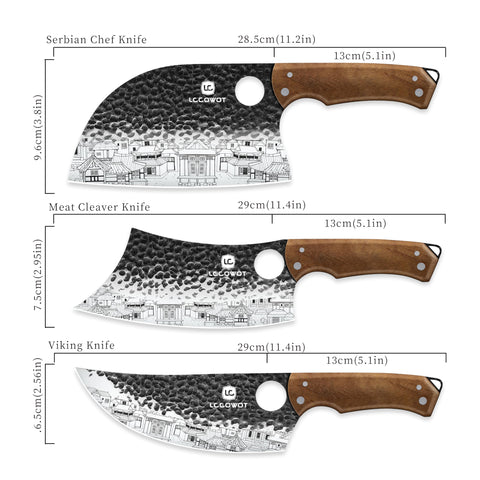 Lccowot 7in Serbian chef knife for precise slicing and dicing.