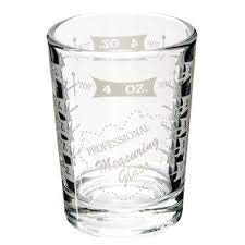 LCI professional measuring glasses 4 oz right view highlighting easy handling.