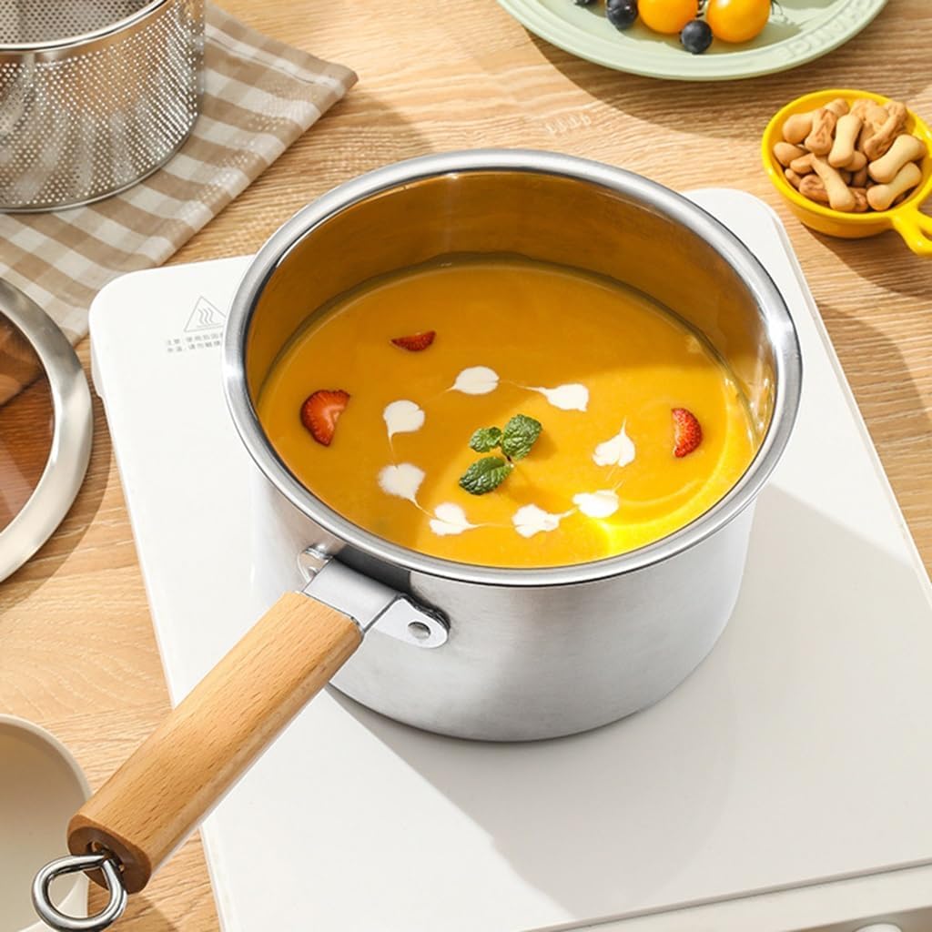 LCYHOMIEE 304 stainless steel construction offers durability for frequent frying