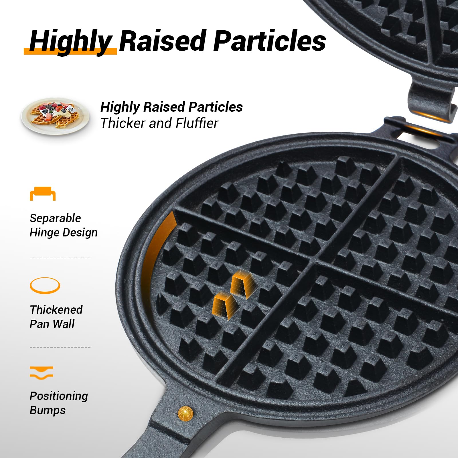 LD HuYY non-coated surface preserves flavor with natural cast iron cooking.
