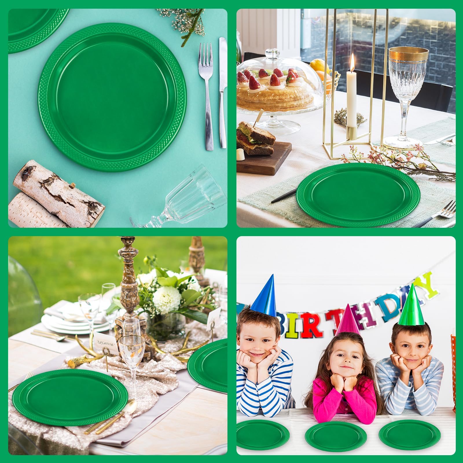 LDFDRT green dessert plates suitable for weddings and cake slices with reliable rigidity.