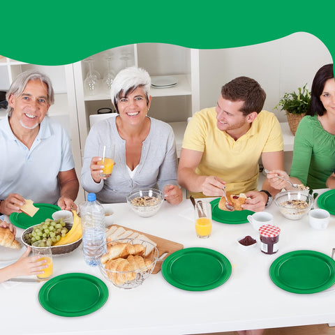 LDFDRT green plates with shimmering finish for upscale weddings and holidays.