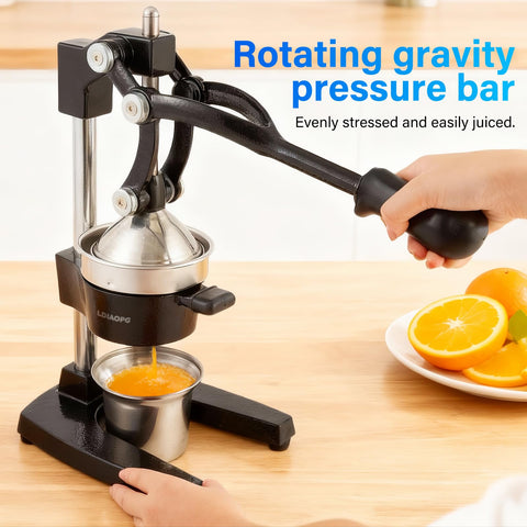 Ldiaopg commercial-grade juicer setup on countertop in cafe.