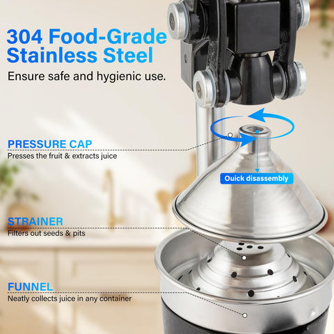 Ldiaopg countertop-stable juicer base with non-slip feet.