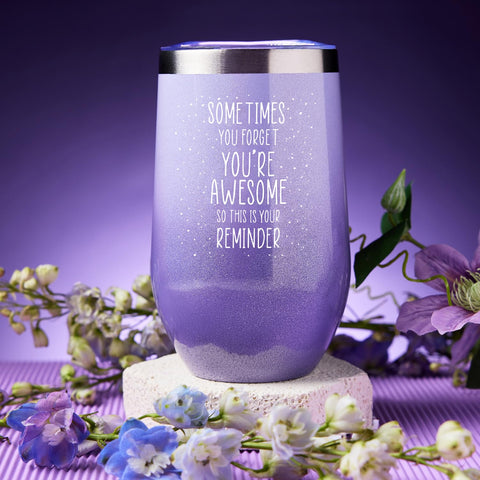 LE CADEAU 20oz Wine Tumbler with lavender theme for stylish daily sipping.