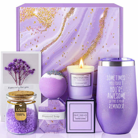 LE CADEAU Lavender Gift Basket with soothing aromas for pampering moments.