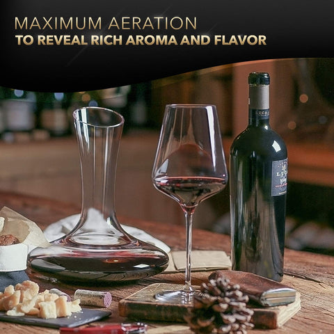 Le Chateau crystal-clear glass showcases wine clarity during tastings.