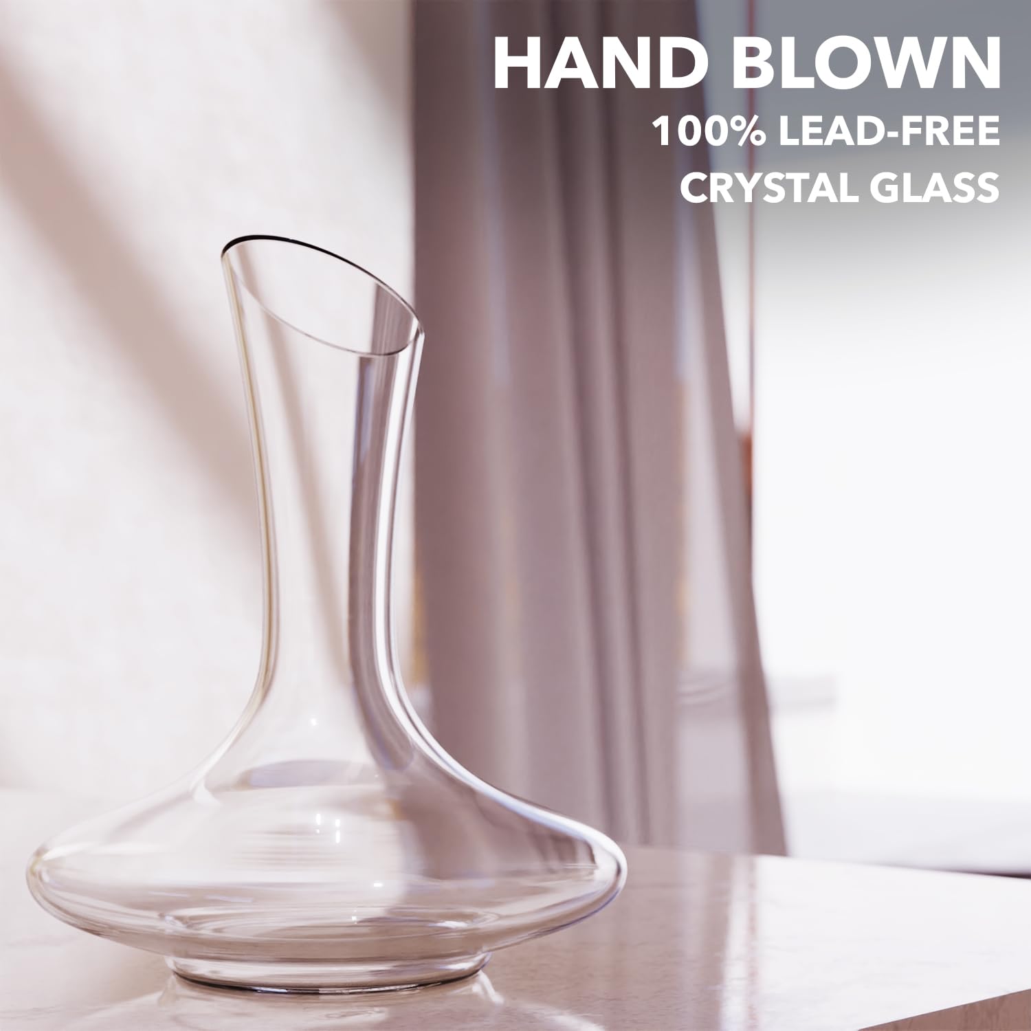 Le Chateau decanter pour spout ensures smooth, drip-free serving.