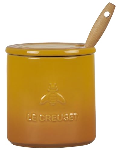 Le Creuset 14oz honey pot Nectar ready for serving on display.