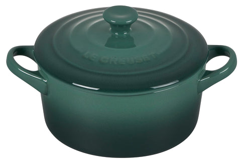 Le Creuset Artichaut mini round cocotte front view highlights vibrant enamel for elegant, portioned meals