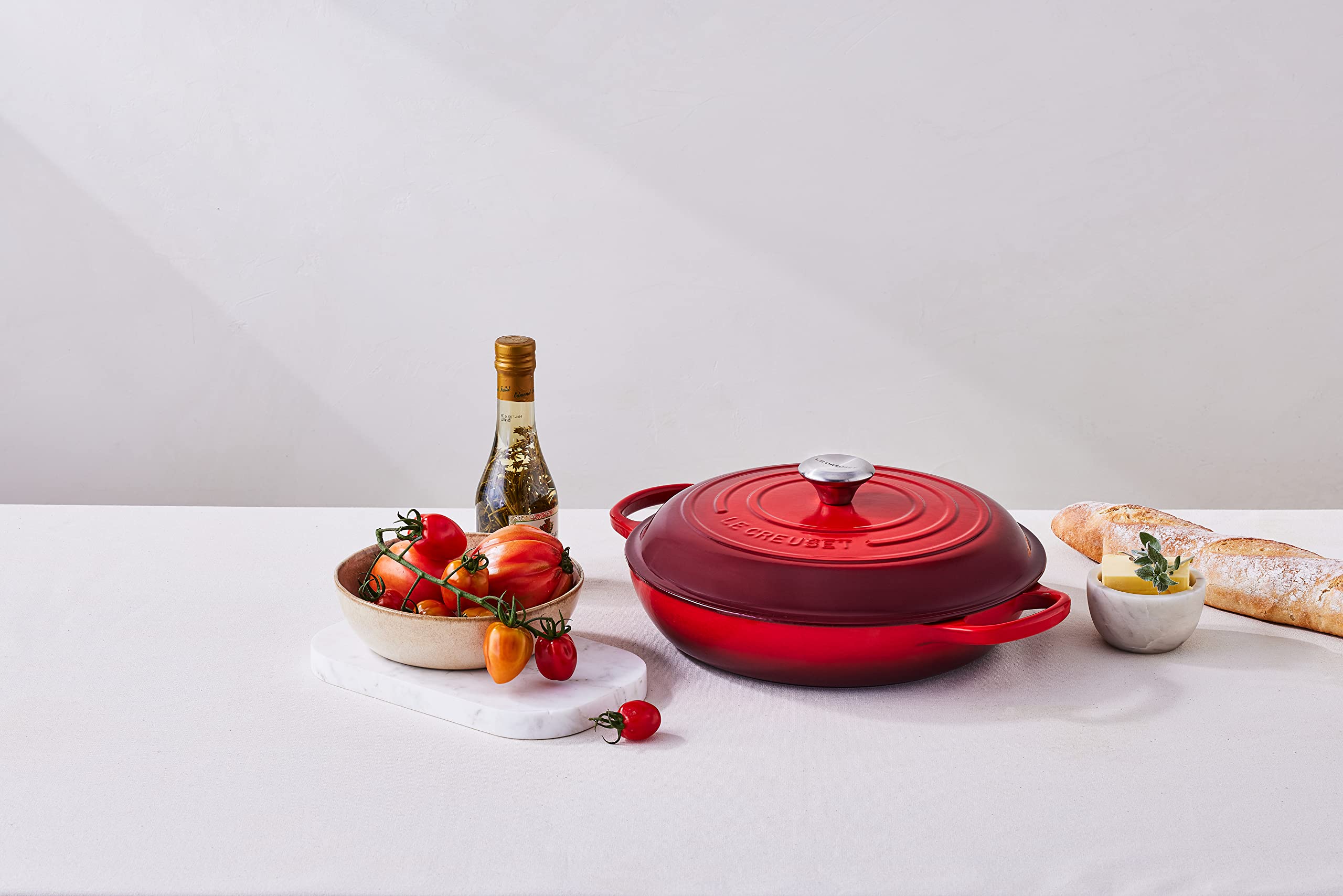 Le Creuset enamel resists staining and is easy to clean