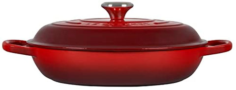 Le Creuset braiser versatile shape for shallow fry, steam, stews