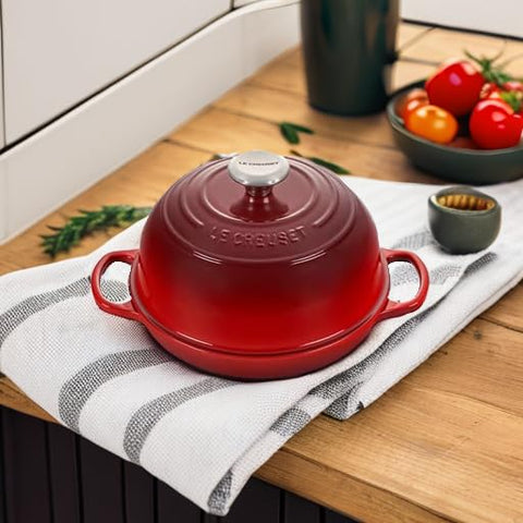 Le Creuset Bread Oven Cerise invites warm, cozy bread moments.