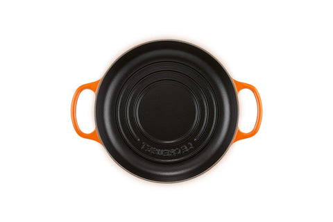 Le Creuset Bread Oven Flame low profile base promotes even browning