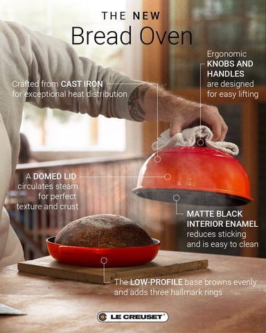 Le Creuset Bread Oven Oyster base ridges for even browning on loaves