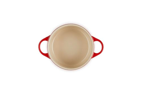 Le Creuset Cerise glaze is nonporous and resists stains.