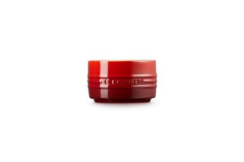 Le Creuset Cerise ramekin oven-ready with even heat distribution in focus