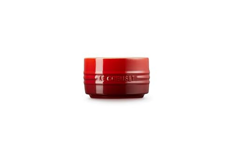 Le Creuset Cerise ramekin oven-ready with even heat distribution in focus