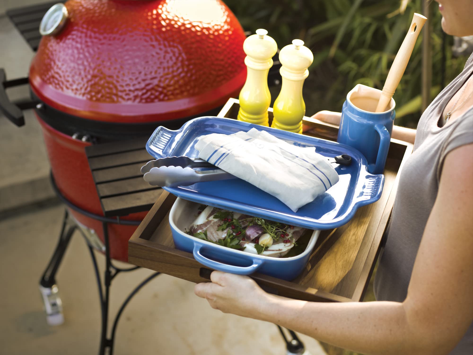 Dish tolerates freezer to oven and is dishwasher safe.