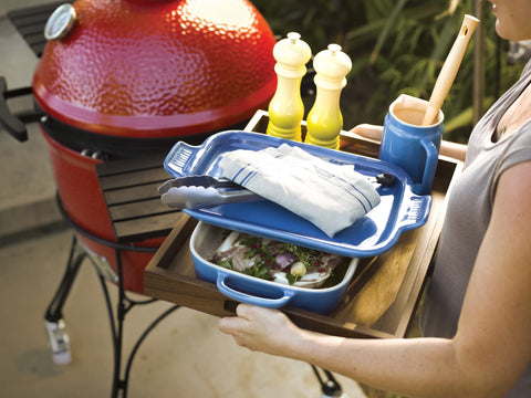 Dish tolerates freezer to oven and is dishwasher safe.