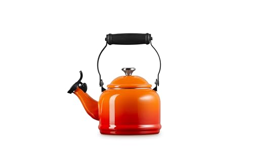 Le Creuset Demi Tea Kettle spout pouring smoothly for tea or coffee.