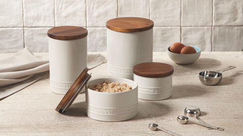 Le Creuset stoneware blocks moisture and is built for everyday use.