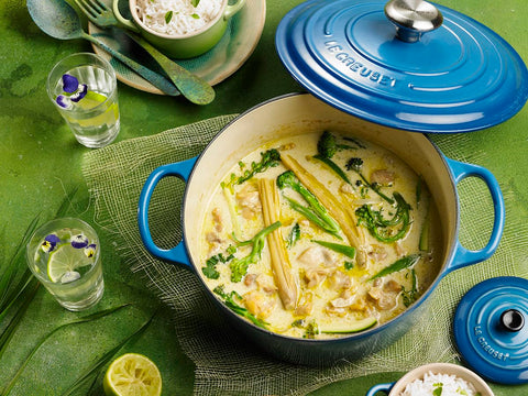 Le Creuset dishwasher-safe enamel resists dulling, staining, chipping, and cracking