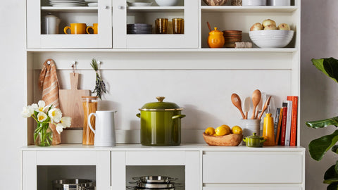 Le Creuset olive stockpot clean enamel coating resists stains and flavors