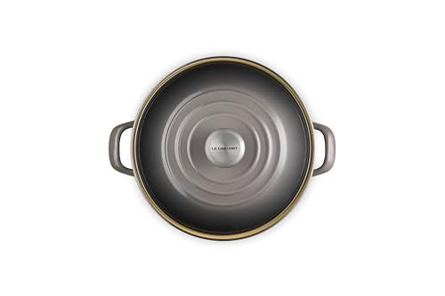 Le Creuset oyster interior shows non-reactive enamel that is easy to clean.