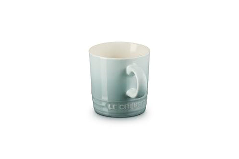 Le Creuset Sea Salt glaze close-up highlights chip-resistant finish.