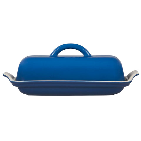 Le Creuset Heritage Butter Dish Marseille, dishwasher-safe, fridge-to-table convenience.