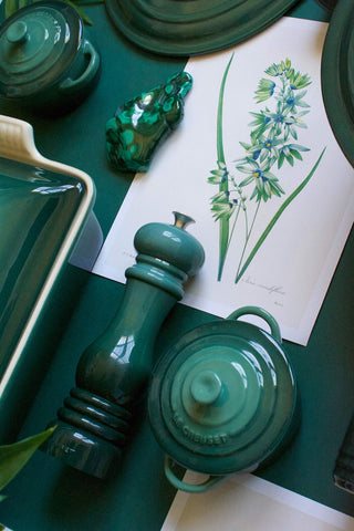 Le Creuset Heritage Loaf Pan Artichaut interior enamel releases recipes cleanly.