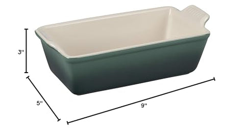 Le Creuset Heritage Loaf Pan Artichaut thermal resistance handles high heat with confidence.