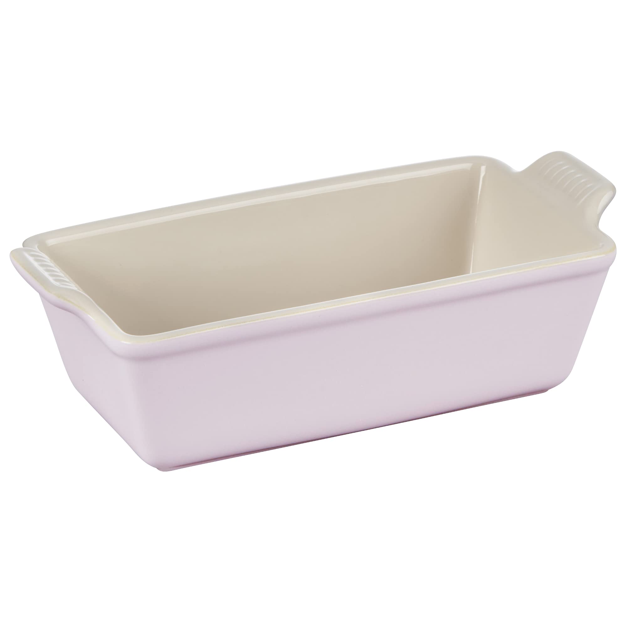 Le Creuset Heritage Loaf Pan shallot side view shows even browning and easy release.